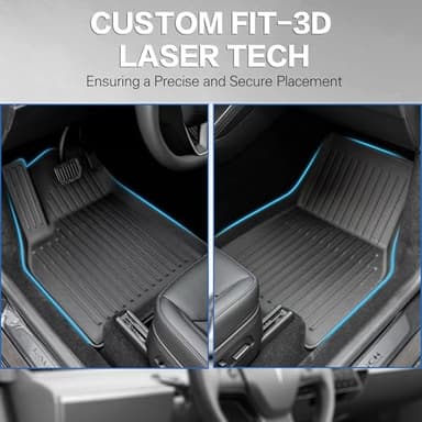 Autocessking 2025 New Tesla Model Y Juniper Floor Mats 5-Seater, Set of 6 All Weather TPE Waterproof Anti-Slip Front & Rear Trunk Mats Cargo Liners (ONLY for Tesla Model Y Juniper) - Image 3