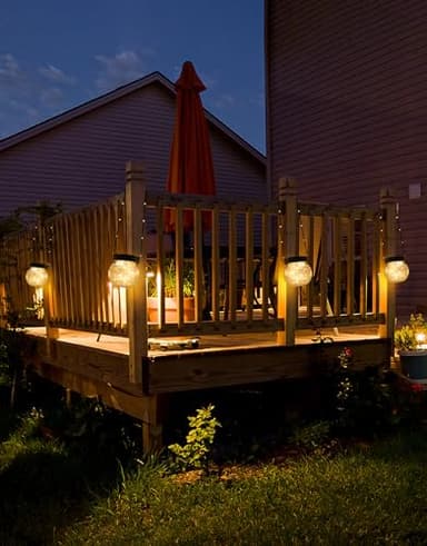 PARTPHONER Solar Lanterns Solar Lights Outdoor Waterproof 6-Pack, Solar Powered Hanging Lights Cracked Glass Hanging Globes for Christmas Decoration, Shepherd Hook, Garden Tree Ornaments - Image 8