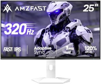 Amzfast 25 Inch White Gaming Monitor 320Hz/300Hz/240Hz, FHD 1080P 1ms Fast IPS Monitor, 12 Months Warranty Exchange (HDMI & DP Dual Cable) TÜV Rheinland Eye Care | AI Crosshair, Night Vision Function - Image 3