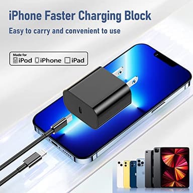 Apple Fast Charger, Apple & ETL MFi Certified 1Pack 20W iPhone Fast Charger with Long USB C to Lightning Cable 3Ft, Super Charger for iPhone for iPhone 13/12/12 Mini/12 Pro/12 Pro Max/11/ iPad - Image 5