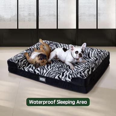 BALANCE Orthopedic Dog Bed for Large Dogs, Comfortable Dog Sofa Beds with Removable Washable Cover & Waterproof Lining, Egg Crate Foam Dogs Couch for Pet Sleeping, Black - Image 4