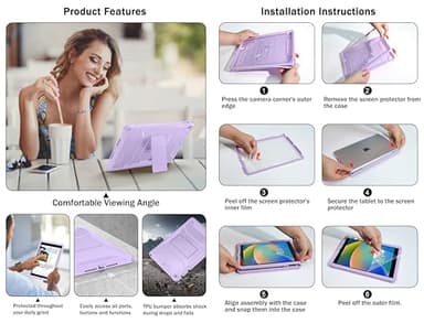 Soke Case for iPad 9th/8th/7th Generation 10.2-Inch (2021/2020/2019 Release), with Built-in Screen Protector and Kickstand, Rugged Full Body Protective Cover for Apple iPad 10.2 Inch - Black - Image 8