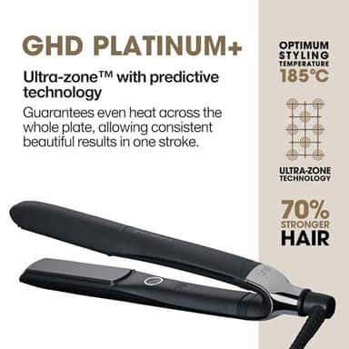 ghd Platinum+ Styler - 1” Smart Flat Iron Hair Straightener - Professional Ceramic Styling Tool with Predictive Heat Control and Automatic Shut-Off - More Shine and More Color Protection - Black - Image 5