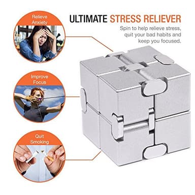 JOEYANK Fidget Cube New Version Fidget Finger Toys - Metal Infinity Cube Prime for Stress and Anxiety Relief/ADHD, Ultra Durable Sensory Gifts for Adults and Teens Kids - Image 3