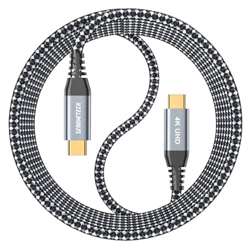 ZeroneTeck Long USB C Monitor Cable 10FT, 4K@60Hz Video Output 100W PD Charging, 5Gbps Data Transfer, Long USB C 3.2 Gen 2×2 Cable for MacBook, iPad, Dell, LG, ARZOPA, KYY for Portable Monitor - Image 1