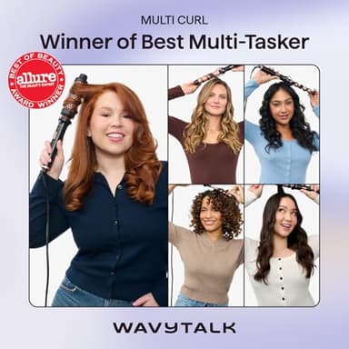 Wavytalk 5 in 1 Curling Wand Set, Multi Curl, Curling Wand Set with Thermal Brush and 4 Interchangeable Ceramic Curling Wand(0.5”-1.25”), Instant Heat Up Wand Curling Iron (Rose Gold) - Image 3