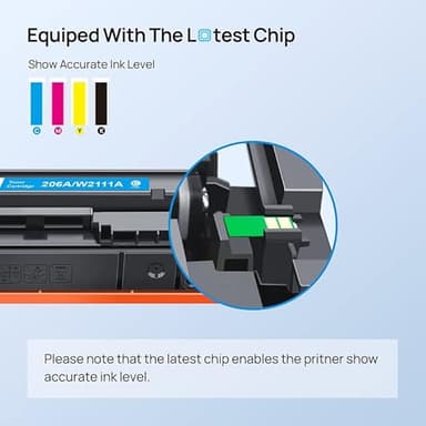 HALLOLUX 206A 206X Toner Cartridges (with Chip) for HP 206A Toner Cartridges 4 Pack Compatible with Laserjet Pro MFP M283fdw M283cdw M255dw M282nw Printer Toner (BCMY, 4P) - Image 4