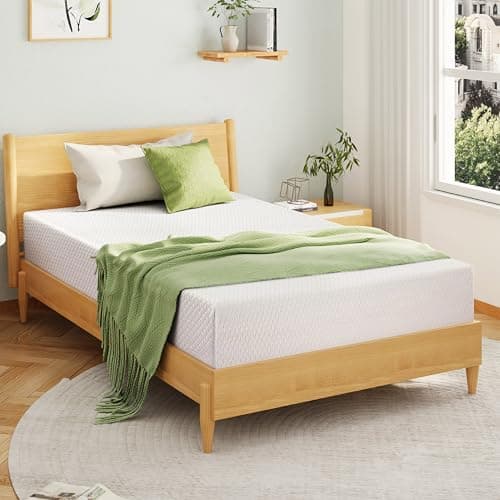 EGOHOME 10 Inch Queen Mattress, Memory Foam Mattress in a Box with Cooling Green Tea Gel, Relieve Pressure with Medium Support, CertiPUR-US Certified, 80''L x 60''W, White - Image 1