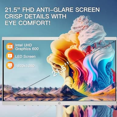 HP All-in-One Desktop Computer - for Everyday Use • Office Lifetime & Win 11 Pro • 21.5" FHD Anti-Glare Display • Intel Celeron CPU• w/Bundle Accessories(32GB RAM | 1TB SSD) - Image 4