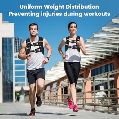 Weighted Vest with Two Adjustment Straps for Men Women, 8lbs/12lbs/16lbs/20lbs Weight Vest with Reflective Stripes for Workout, Strength Training, Running, Fitness, Muscle Building, Weight Loss - Image 2