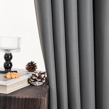 NANPIPER 100% Blackout Curtains for Bedroom 84 Inch Length 2 Panels Set, Solid Thermal Insulated Energy Saving Window Treatment Curtains Grommet Top Drapes, W42 x L84 Inches, Charcoal Gray - Image 9