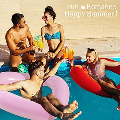 HeySplash Pool Floats, Adult Size Heart Inflatable Pool Floatie for Bachelorette Party, Swim Tube Rings, River Lake Beach Floaty, Wedding Bride Valentine Decor, Fun Toy Raft Lounge, Pink - Image 4
