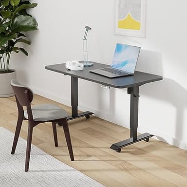 Monomi Electric Height Adjustable Standing Desk, 48x24 Inches, Ergonomic Home Office Sit/Stand Up Desk (Black Steel Frame/Black Top) - Image 2
