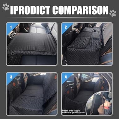 BIKAEIK Back Seat Extender for Dogs, Dog Car Seat Cover with Hard Bottom,Dog Hammock for Car Backseat Protector Waterproof Dog Car Seat Bed with Mesh Window for Cars,Trucks,SUVs - Image 6