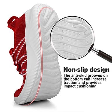 Feethit Mens Slip On Running Shoes Breathable Lightweight Comfortable Fashion Non Slip Sneakers for Men Red Size 11 - Image 2