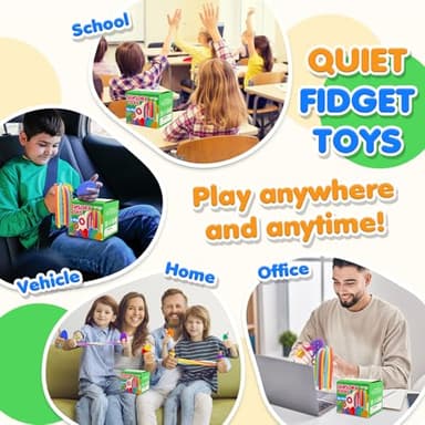 Fidget Sensory Toys for Kids: 26 Pack Quiet Squishy Fidgets for Classroom Students Prizes- Textured Soft Fidget Rings Stretchy Strings for Autism Calming Down - Office Desk Toddler Travel Treasure Box - Image 7
