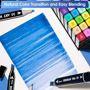 Banral Alcohol Markers Set, 136 Colors Dual Tip Alcohol Based Art Marker for Artists, Permanent Drawing Pens for Adult Coloring Sketching Illustration with Case and Holders - Image 5