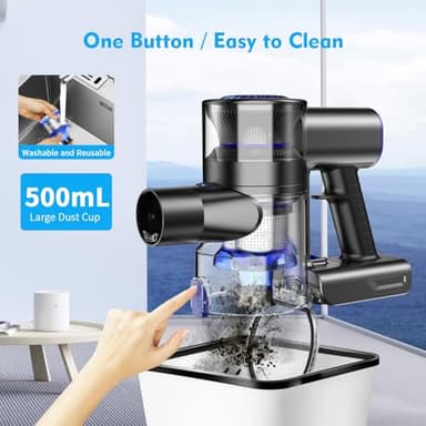 Cordless Vacuum Cleaner, Vacuum Cleaner for Home with 80000 RPM High-Speed Brushless Motor, Up to 40 Mins Runtime, 2 Adjustable Suction, Anti-Tangle, Lightweight Stick Vacuum for Hard Floor - Image 6