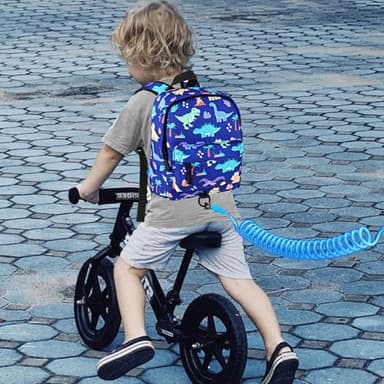 Accmor Toddler Backpack Leash, Cute Dinosaur Kids Backpack with Anti Lost Wrist Link, Mini Child Backpack Leash Walking Harness for Outdoor Travel, Adorable Backpack Tether for Baby Boys 1-3 - Image 5
