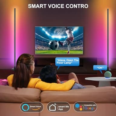 Bcmsda LED Floor Lamp, Corner Lamp, Corner Floor Lamp Compatible with Alexa, App, Remote Control, 16 Million DIY Colors RGB Floor Lamp, Music Sync, Timer Corner Light for Living Room, Bedroom - Image 6