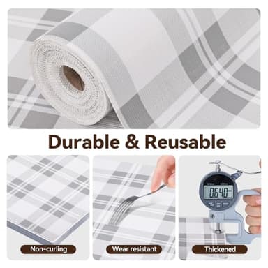 Drawer Shelf Liner for Kitchen Cabinets, Non Adhesive Slip Resistant Shelf Paper Easy to Clean, Strong Grip Thickened Waterproof Washable Mats for Pantry Shelves Cupboard Dresser(Grey, 12 in x 10 FT) - Image 6