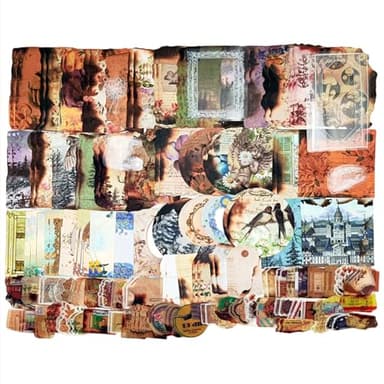 200PCS Vintage Scrapbooking Supplies Pack for Junk Journal Bullet Journals Planners Decoupage Paper Scrapbook Stickers Aesthetic Cottagecore Collage Craft Album (Dappled Marks) - Image 3