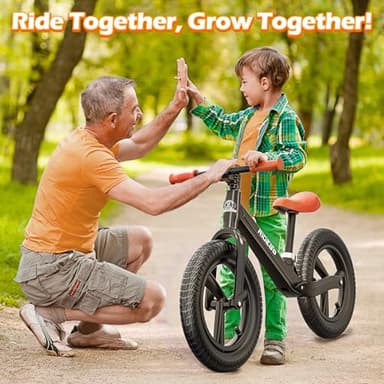 Ridego 14 Inch Balance Bike for Kids 2-6 Year Old,Lightweight Kids Bike with Adjustable Seat, Push Bicycle with Air Rubber Tires，Ride-on Toys Birthday Gift - Image 7