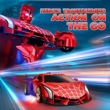 Spider Transform RC Cars Toys with Eye & Underbody Lights, 2.4GHz Remote Control Car One-Button Deformation, Fast 360°Rotation Robot Toys Birthday Gifts for 3 4 5 6 7 8 9 10 Year Old Boys Age 4-7 8-12 - Image 5