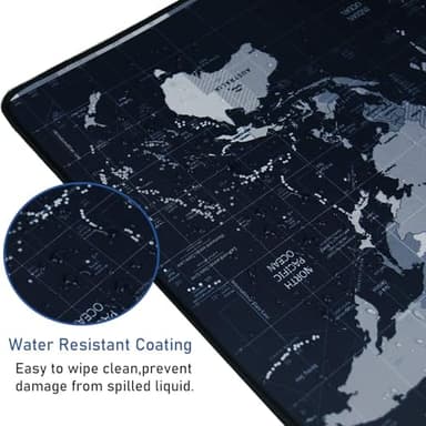 Large Extended Gaming Mouse Pad with Stitched Edges,(35.4X15.7In) Durable Non-Slip Natural Rubber Base, Waterproof Computer Keyboard Pad Mat for Esports Pros/Gamer/Desktop/Office/Home, Map - Image 4