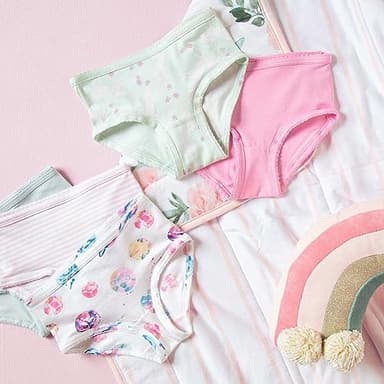 Burt's Bees Baby Baby Toddler Girl Underwear, Organic Cotton, Pack of 5, Planets & Unicorns, 4-5T - Image 3