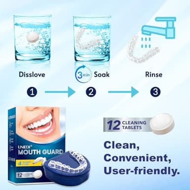 Anti Grinding Guard, Mouth Guard for Grinding Teeth at Night, Mouth Guard for Clenching Teeth at Night, Night Guards for Teeth Grinding with 12 Cleaning Tablets - Image 4