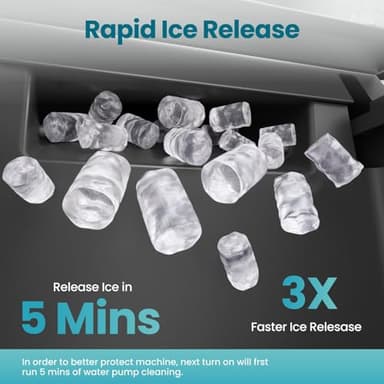 Gevi Nugget Ice Maker Countertop, Ready in 5 Mins, 35lbs Per Day, Auto-Cleaning, Sonic Ice Maker with Basket and Scoop, for Home/Party/RV/Camping - Image 2