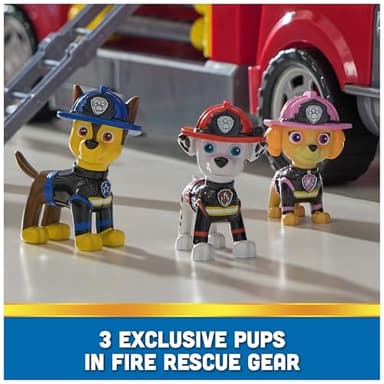 PAW Patrol Ultimate Rescue Fire Truck with 2 Ft. Ladder, Lights, Sounds, a Mini Toy Car, Chase, Marshall & Skye Figures, Toys for Boys & Girls Ages 3+ - Image 7