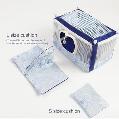 ABLAZEZAI Bird Mesh Nest Bed, Parrot Breathable Cage Hanging Hammock, Small Pets House Cave Hut for Budgie Lovebird Cockatiel Conure Guinea Pig Sugar Glider (Small) - Image 2