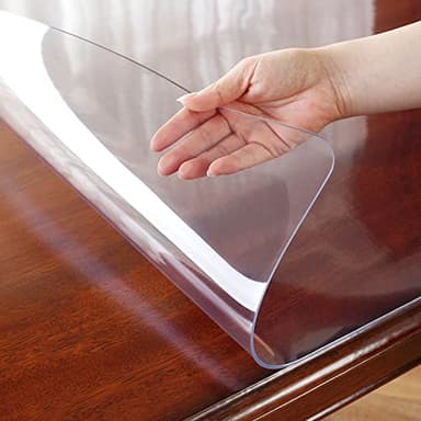 OstepDecor Clear Table Cover Protector 40 x 80 Inch, 2mm Thick Plastic Table Cover, Table Protector for Dining Room Table, Waterproof & Wipe Clean Desk Mat Pad for Kitchen Wood Tabletop - Image 7