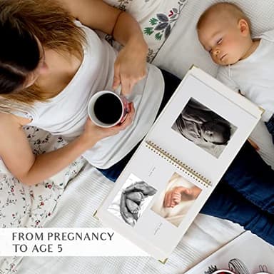 Keepsake Baby Memory Book for Boys and Girls – Timeless First 5 Year Baby Book – Neutral Journal Scrapbook or Photo Album - Record a Milestone for Every Event from Birth to Age 5 - Image 9