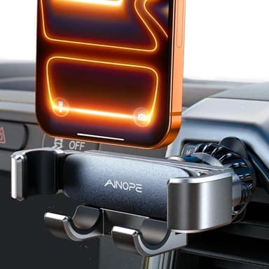 AINOPE for iPhone 17 Pro Max Car Mount Phone Holders for Your Car [Slide Design] Air Vent Phone Mount [Top Clamp] Cell Phone Holder Car Interior Accessories for iPhone Air 17 Pro Max 16 Samsung S25 - Image 1