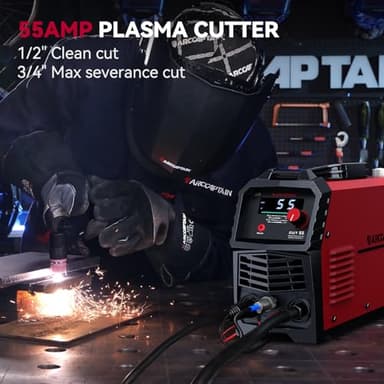 ARCCAPTAIN 55A Plasma Cutter, Large LED Display, Non-Touch Pilot ARC Plasma Cutting Machine, 120/240V Dual Voltage IGBT Inverter, 1/2" Clean Cut, Post Flow, 2T/4T, for Beginners DIY - Image 4