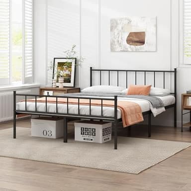 DIIYIV Queen Bed Frame-Classic Metal Platform Bed Frame,Mattress Foundation with Steel Slat Support,Under Foundation Storage,No Box Spring Needed, Easy Assembly, Queen Size - Image 3
