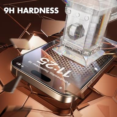 UNBREAKcable 3-Pack Screen Protector for iPhone 16 Pro, Double Shatterproof Tempered Glass [Easy Installation Frame] [9H Hardness] [99.99% HD Clear] [Case Friendly] for iPhone 6.3 inch - Image 3