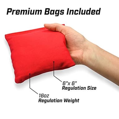 GoSports Flag Series Wood Cornhole Sets – Choose American Flag or State Flags – Includes Two Regulation Size 4 ft x 2 ft Boards, 8 Bean Bags, Carrying Case and Rules - Image 6