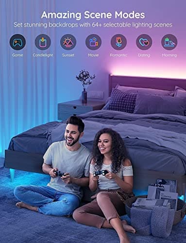 Govee Smart RGB LED Strip Lights, 16.4ft WiFi LED Strip Lighting Work with Alexa and Google Assistant, 16 Million Colors with App Control and Music Sync LED Lights for Bedroom, Home Decor - Image 5
