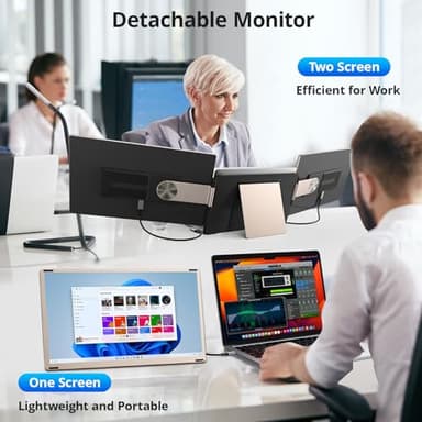 Enzion Laptop Screen Extender,Upgraded 15.6" Portable Monitor,FHD 1080P Triple Laptop Screen Extender,Detachable Dual Monitor for 13”-17” Laptops,Plug & Play,Compatible with Mac/Wins/Chrome/Dex - Image 5