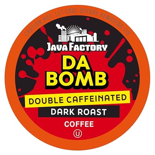 Java Factory Coffee Pods High Caffeine Coffee Compatible with K Cup Brewers Including 2.0, Da Bomb Extra Bold Double Caffeinated, 80 Count - Image 1