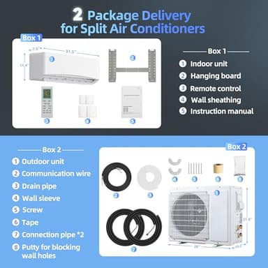 Manastin 12000BTU Mini Split Air Conditioner& Heater, 17 SEER2 115V Inverter System, Covers Up to 750 Sq. Ft, Complete Installation Kit Included - Image 8