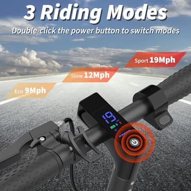 Folding Electric Scooter for Adults with Seat- 19MPH & 21-Mile Range, 350W Motor, 8.5" Solid Tires with App Control & Dual Brake System - UL2272 Certified Commuter E-Scooter - Image 4