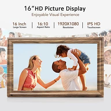 16 Inch Large Digital Picture Frame, Canupdog Digital Photo Frame with 32GB Storage Wall Mountable, Auto-Rotate, Motion Sensor Share Photo Video via App - Image 3