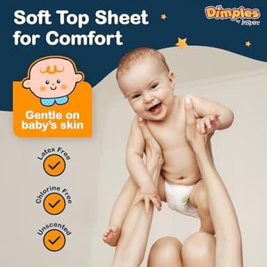 Inspire Dimples Booster Pads, Baby Diaper Doubler with Adhesive for Secure Fit | 1 Size Fits All Diapers | Boosts Absorbency No More leaks 22 Count - Image 4