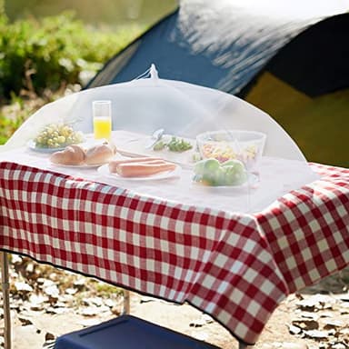 ZMCINER 8 Pack Food Tents Food Covers for Outside Mesh Screen Include 2 Extra Large (40"X 24") & 6 Standard (17"X 17") Collapsible and Reusable Mesh Food Covers for Outdoors, Fruit Cover - Image 6