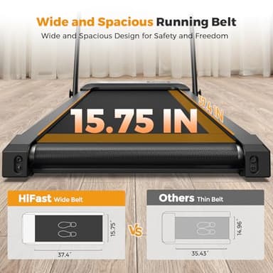 HiFast Walking Pad Treadmill, 3 in 1 Foldable Under Desk Treadmills for Home Office, Small Walking Pad with Incline Handle Bar, 300lbs Capacity 2.5HP Portable Running Machine with APP Remote Control - Image 6